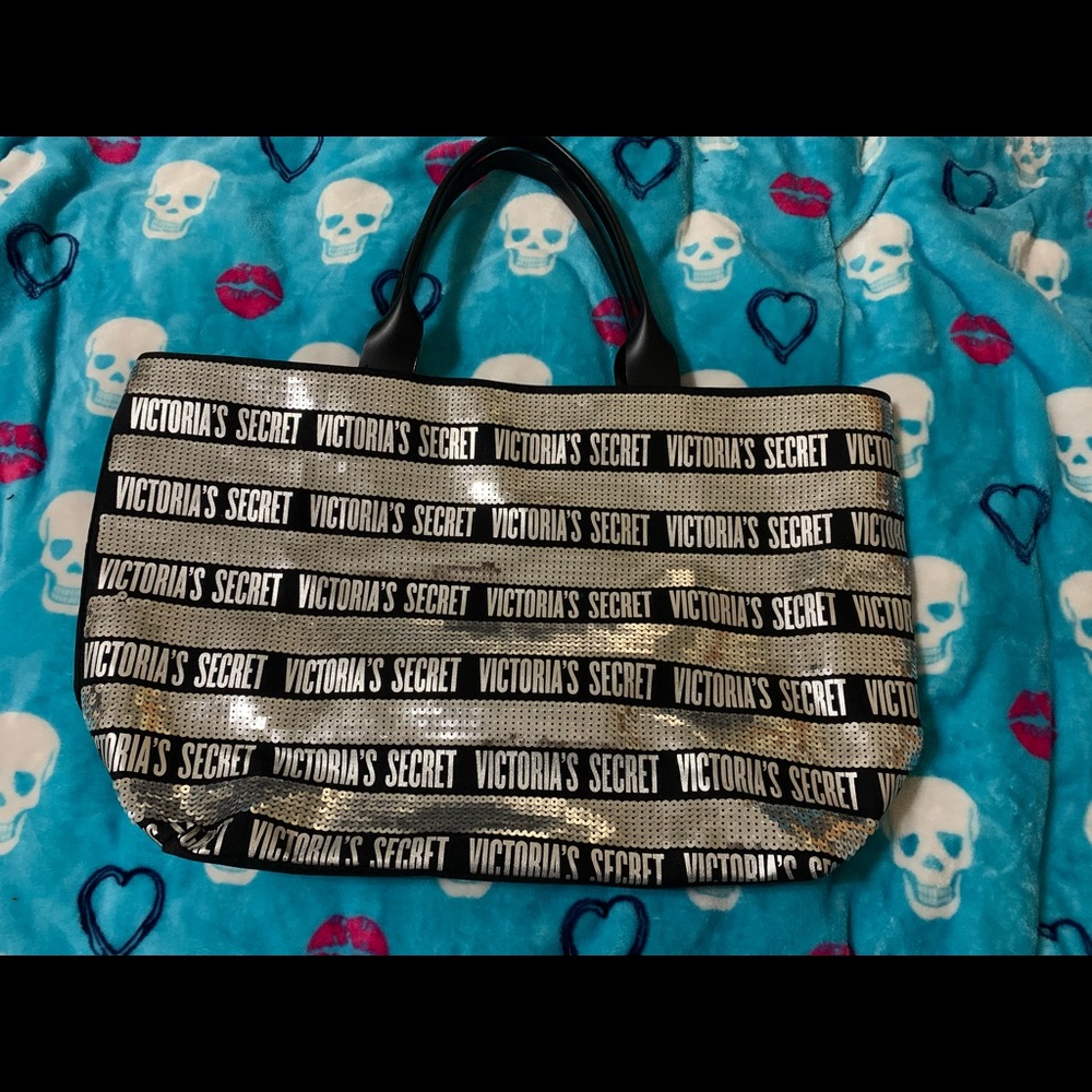 Victoria’s Secret canvas and sequin tote